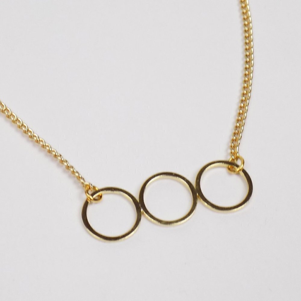 new dainty layering necklace circle disco geo minimal